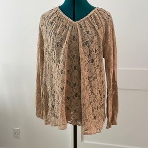 Calypso St Barth Lace Blouse W/ Sequin Neckline Size S